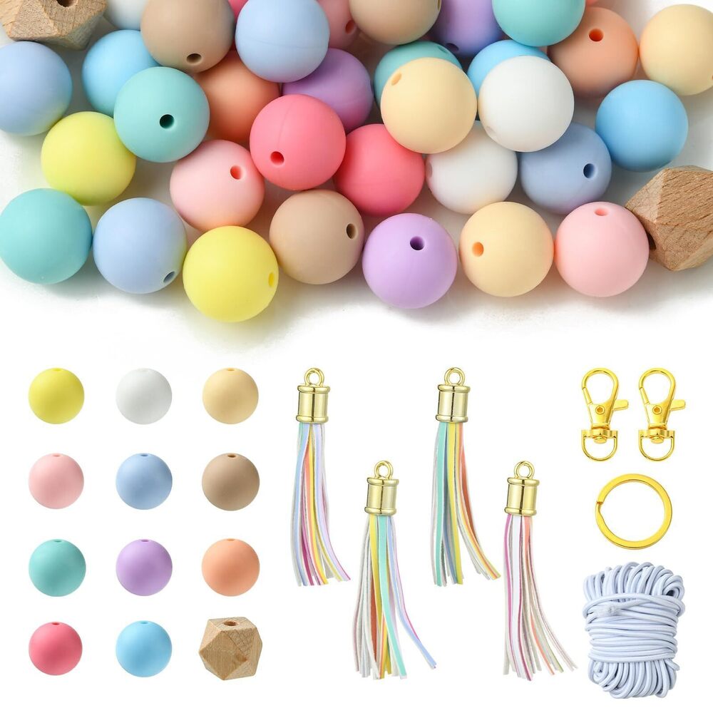 7107 50 pcs 15mm Round Focal Silicone Beads Sphere Rubber Bubblegum Beads